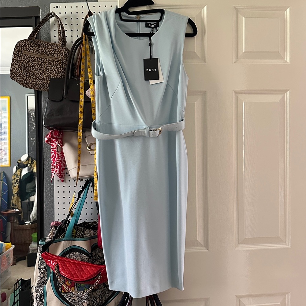 DKNY Powder Blue Sheath Dress • Size 4 • NWT